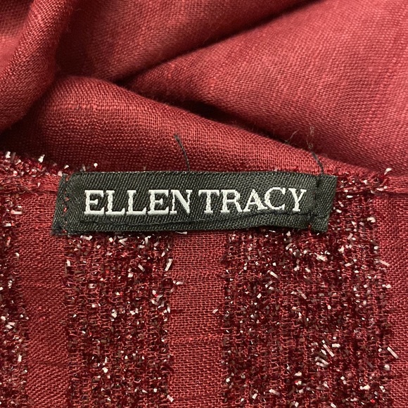Ellen Tracy maroon dressy embellished soft wrap / shawl 72”x 28” - Picture 7 of 11